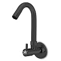 Azera Dual Flow Chrome Wall Mount Brass Kitchen Sink Tap with Flexible Neck | Dual Sprayer Function 2 Way Shower Foam and Flow for Home Restaurants Gary