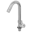 Azera Dual Flow Chrome Wall Mount Brass Kitchen Sink Tap with Flexible Neck | Dual Sprayer Function 2 Way Shower Foam and Flow for Home Restaurants Gary