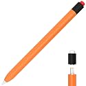 AZF Pencil Case Compatible with Apple Pencil, New Two Color Pen Cap Match, Silicone Protective Case, Comfortable Silicone Feel (Orange)