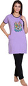 AZF Women Printed Purple Night Suit Set