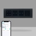AZIOT 8 Module Switch Board Plate | Smart 4 Touch, Two 2 Touch SW & 1 Socket Smart Switch