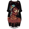 Fashion Women's African American Art Print Dress Casual Loose Dresses