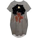 Fashion Women's African American Art Print Dress Casual Loose Dresses