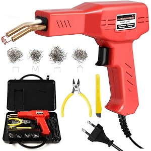 50w plastic welding machine kit with 200pcs 4 types of staples plastic welding car bumper crack repairing hot stapler heating kit plastic machine gun car bumper repair kit