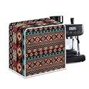 Aztec Style Coffee Maker Cover For Kitchen With Top Handle Waterproof Dust Appliance Cover Suitable For Most Coffee Machine Models Tribe Pattern