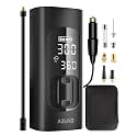 AZUNO Tire Inflator Portable Air Compressor, 3X Fast Inflation Portable Air Pump, Auto Shut-Off Tire Pump for All Cars Motorcycles &amp; Bikes, with Presta and Schrader Valves, Accurate Pressure, 150PSI