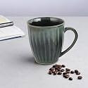 AZURE Bhumija Earth Collection Ceramic Mugs to Gift to Best Friend Tea Coffee Milk Mugs Microwave Safe, Tea Cups, Set of 6, 300 ml Capacity, Dark Green Colour