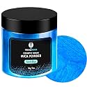 Azure Blue Mica Powder for Epoxy Resin 56g / 2oz. Jar - TECHAROOZ 2 Tone Resin Dye Color Pigment Powder for Lip Gloss, Nails, Colorant for Slime Bath Bombs Soap Making Colorant