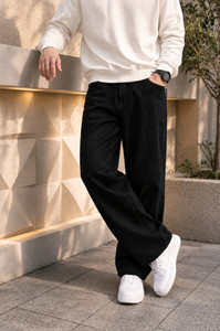AzureAttire Straight Fit Men Black Jeans