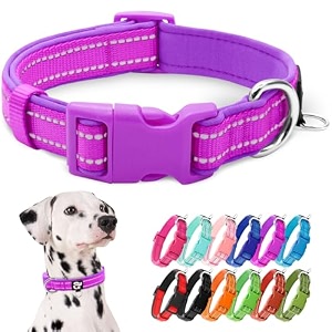 azuza reflective dog collar animal collar super soft neoprene padded for large dogs safe and comfy