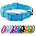 azuza Reflective Dog Collar, Neoprene Padded Small Dog Collar, Pink, S