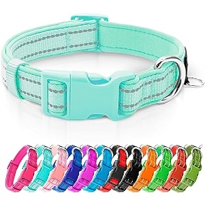 azuza reflective dog collar super soft neoprene padded dog collars for medium dogs safe and comfy