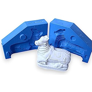 azx 3d decorative nandi silicone mould set 2-piece resin wax cement casting tool