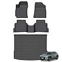 AZYT® Floor Mats &amp; Cargo Liner Set for 2024 2025 2026 Hyundai Kona (Not for Electric Models) All Weather Automotive TPE Floor Liners Set Anti-Slip Waterproof Accessories - Black