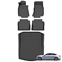 AZYT® Floor Mats &amp; Cargo Liner Set for 2020-2026 Cadillac CT5 All Weather Automotive TPE Floor Liners Set Anti-Slip Waterproof Accessories - Black