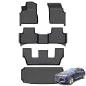 AZYT® Floor Mats &amp; Cargo Liner Set for 2020-2026 Audi Q7 &amp; SQ7 All Weather Automotive TPE Heavy Duty Floor Liners Set Anti-Slip Waterproof Accessories - Black