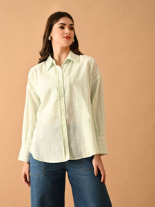 Azzurra Women Solid Casual White Shirt