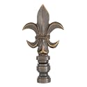 B&P Lamp® Fleur De Lis Design, Cast Metal Finial, Antique Brass Finish
