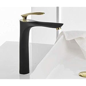 backline heavy brass basin mixer tap  hot amp cold faucet for table top  1234 tall body pillar tap for wash basin  tap for bathroom livingroom amp bathroom black matt gold