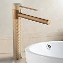 B Backline Brass Basin Mixer Tap | Bathroom Basin Faucet | Pillar tap for Basin | Hot &amp; Cold Wash Basin Taps | Mixer tap for Bathroom &amp; Livingroom (Gold Matt)