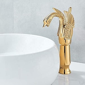 b backline brass swan shape bathroom sink wash basin mixer tap single handle hot amp cold waterfall lavatory sink faucet for living room amp bathroom gold tap long body