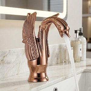 b backline brass swan shape bathroom sink wash basin mixer tap single handle hot amp cold waterfall lavatory sink faucet for living room amp bathroom gold white tap long body