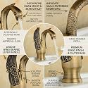 B Backline Brass Basin Mixer Tap Hot Cold | Wash Basin Mixer Faucet | Pillar tap for wash Basin | Tap for Bathroom Livingroom &amp; Bathroom (Antique Tap Short)
