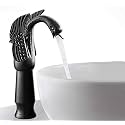 B Backline Brass Basin Mixer Tap Hot Cold | Wash Basin Mixer Faucet | Pillar tap for wash Basin | Tap for Bathroom Livingroom &amp; Bathroom (Black Tap Long)