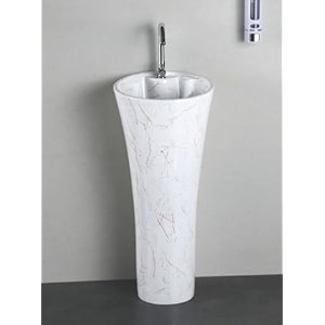 b backline ceramic design pedestal wash basin  free standing wash basin  pedestal basin for living room amp bathrooms 15 x 15 x 34 inchesglossy finish5 years warranty