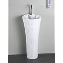 B Backline Ceramic Design Pedestal Wash Basin | Free Standing Wash Basin | Pedestal Basin For Living Room &amp; Bathrooms 15 x 15 x 34 Inches(Glossy Finish)(5 years warranty)