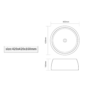 b backline ceramic designer round shape table topwash basincounter top basinart basinvessel sink for bathroom amp living room 165 x 165 x 6 inches matt finish