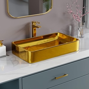 b backline ceramic designer wash basin counter topover counter wash basin table topvessel sink art basins for bathroom amp living room 24 x 14 x 43 inhes gold
