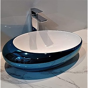 b backline ceramic table top vessel sink wash basin over counter wash basin for bathroom amp living room 50 x 32 x 15 cm