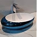 B Backline Ceramic Table Top Vessel Sink Wash Basin Over Counter Wash Basin For Bathroom &amp; Living Room 50 X 32 X 15 Cm