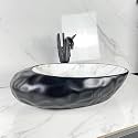 B Backline Ceramic Table Top Vessel Sink Wash Basin Over Counter/Counter Top Wash Basin For Bathroom &amp; Living Room 20.5 X 12.5 X 5.7 Inches (Black Matt)