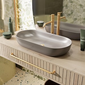 b backline ceramic 315 inch big basin  table top wash basin  counter top wash basin for bathroom amp living room 315 x 16 x 5 inches grey matt