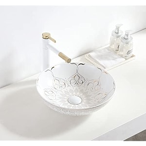 b backline ceramic table top wash basincounter top wash basinbathroom sink art basins for bathrooms amp livingroom moroccan design 3 16 x 16 x 5 inches5 years warrenty