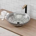 B Backline Ceramic Table Top Wash Basin/Counter Top Wash Basin/Bathroom Sink For Bathrooms &amp; Livingroom (Moroccan Design, 16 X 16 X 5 Inches)(5 Years Warranty)