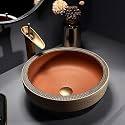 B Backline Ceramic Table Top Vessel Sink Wash Basin Rectangle Over Counter Wash Basin For Bathroom &amp; Living Room 24 X 14 X 4.5 Inch (Black Matt)