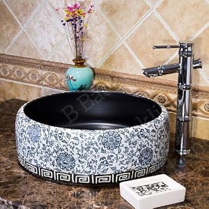 b backline moroccan wash basin countertop  tabletop ceramic bathroom sink  modern wash basin over counter  wash basin for bathroom 41 x 41 x 15 cm multicolour moroccan design 4