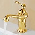 B Backline Single Lever Basin Mixer Tap | Faucet Hot &amp; Cold Bathroom Basin Tap Pillar tap for Basin | Tap for Bathroom &amp; Livingroom (Gold)