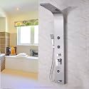 B Backline Wall Mount Shower Panel for Bathroom Full Set | 4 In 1 Shower System | Overhead Waterfall Shower | 3 Body Jet | Hand Shower | Shower Panel for bathrooms (Burushed Crome)
