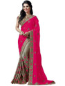 b bella creation Embroidered Bollywood Net, Art Silk Saree