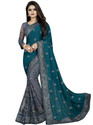 b bella creation Embroidered Bollywood Net, Art Silk Saree