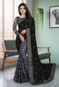 b bella creation Embellished Bollywood Silk Blend, Tissue Saree