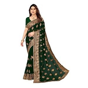 B BELLA CREATION Womens Maroon Georgette Saree