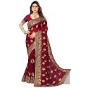 B BELLA CREATION Women39s Maroon Georgette Saree