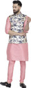 B BEN Men Satin Kurta Pyjama Ethnic Jacket Set