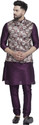 B BEN Men Pure Silk Kurta Pyjama Ethnic Jacket Set