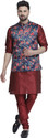 B BEN Men Satin Kurta Pyjama Ethnic Jacket Set